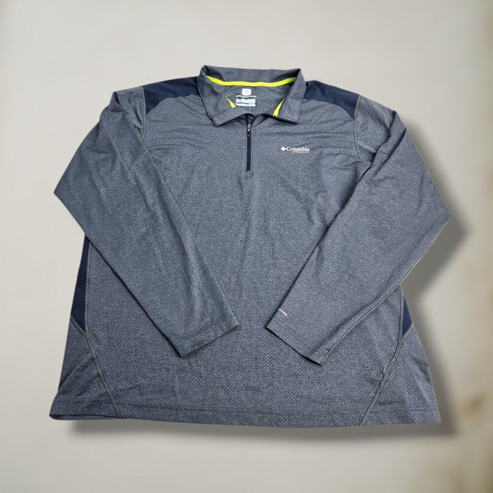 Columbia Omni-Freeze Advanced Cooling Men's XXL 2XL 1/2 Zip Blue Pullover Shirt